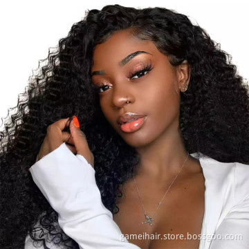 Raw Brazilian Virgin Hair Hd Full Lace Frontal Deep Wave Bob Wig Vendor Wholesale Swiss Transparent Lace Front Human Hair Wig
